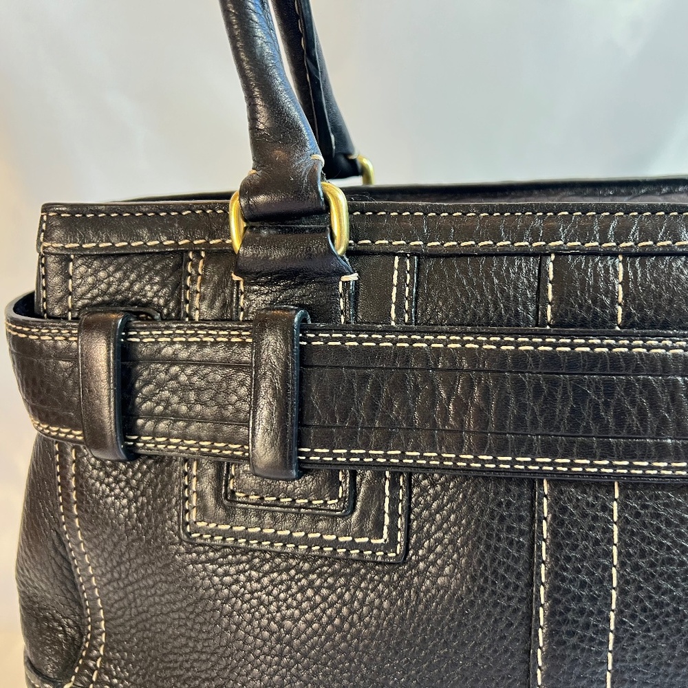 Coach Hamptons Black Pebbled Leather Horsebit Satchel Style 10212 - Picture 7 of 15